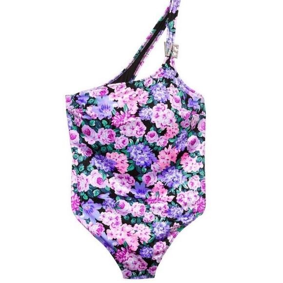 Victoria's Secret One Shoulder Floral Cheeky High Cut Swimsuit Size M - Picture 1 of 6